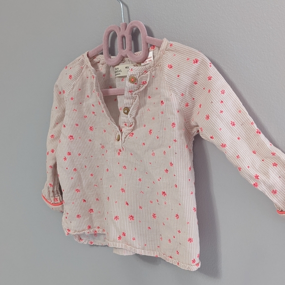 ✨2/$12✨ Zara Baby Girl Floral Blouse - Picture 1 of 9